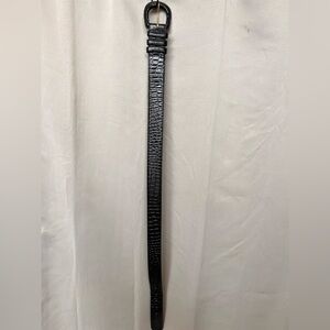 Cipriani Italian Alligator Embossed Calfskin Belt Black M 37”